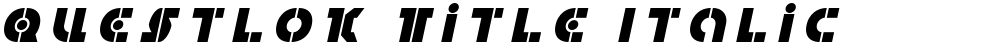 Questlok Title Italic