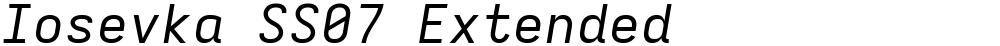 Iosevka SS07 Extended