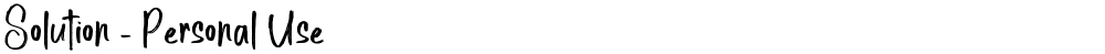 Solution - Personal Use