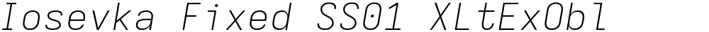 Iosevka Fixed SS01 XLtExObl