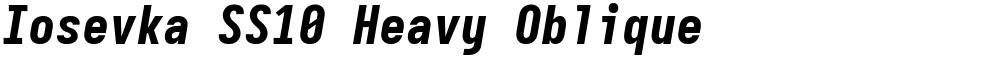 Iosevka SS10 Heavy Oblique