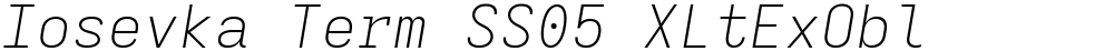 Iosevka Term SS05 XLtExObl