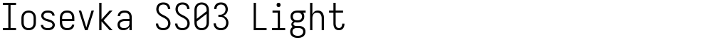 Iosevka SS03 Light