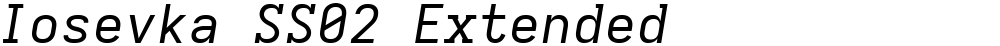 Iosevka SS02 Extended