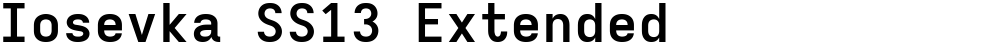 Iosevka SS13 Extended
