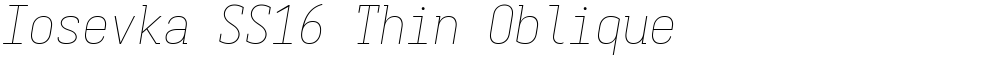 Iosevka SS16 Thin Oblique