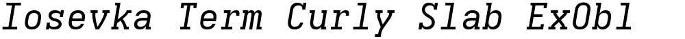 Iosevka Term Curly Slab ExObl