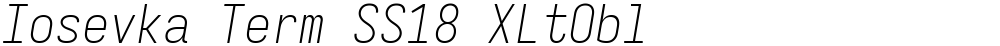 Iosevka Term SS18 XLtObl