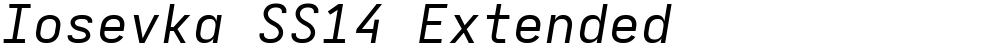 Iosevka SS14 Extended