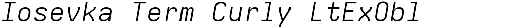 Iosevka Term Curly LtExObl