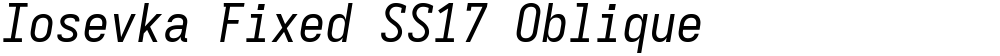 Iosevka Fixed SS17 Oblique