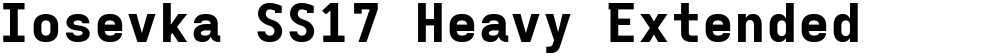Iosevka SS17 Heavy Extended