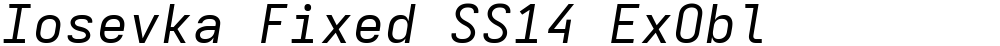 Iosevka Fixed SS14 ExObl