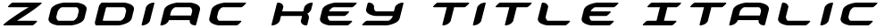 Zodiac Key Title Italic