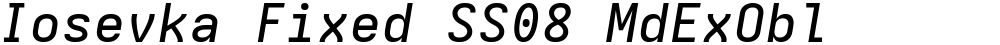 Iosevka Fixed SS08 MdExObl