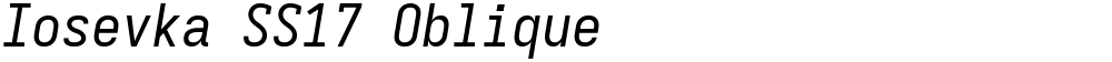 Iosevka SS17 Oblique