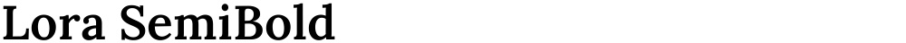Lora SemiBold