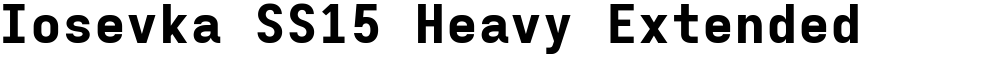 Iosevka SS15 Heavy Extended