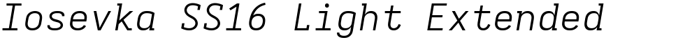 Iosevka SS16 Light Extended