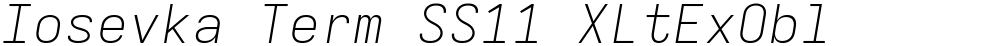 Iosevka Term SS11 XLtExObl