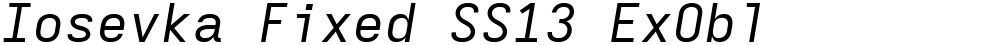 Iosevka Fixed SS13 ExObl
