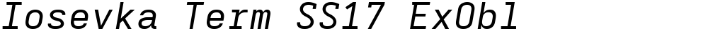 Iosevka Term SS17 ExObl
