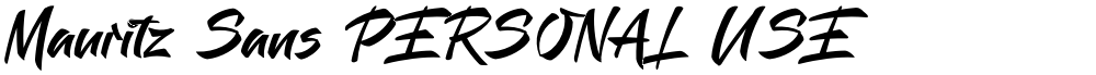 Mauritz Sans PERSONAL USE