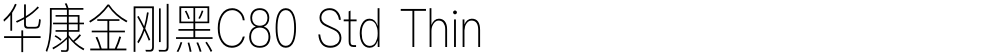 华康金刚黑C80 Std Thin