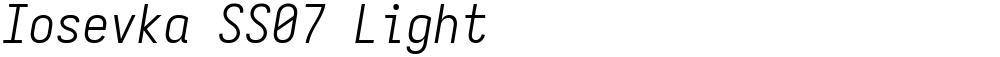 Iosevka SS07 Light