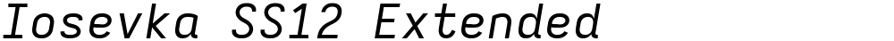 Iosevka SS12 Extended