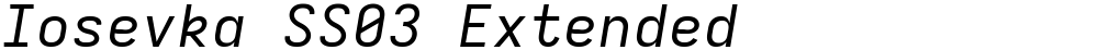 Iosevka SS03 Extended