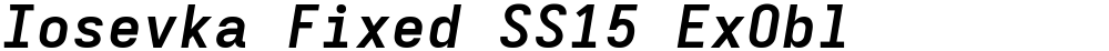 Iosevka Fixed SS15 ExObl