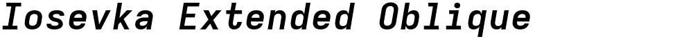 Iosevka Extended Oblique