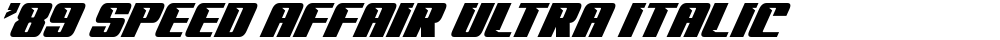 '89 Speed Affair Ultra Italic