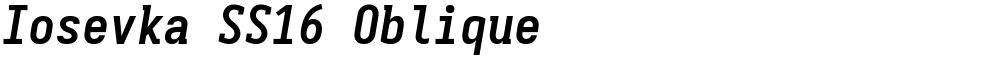 Iosevka SS16 Oblique