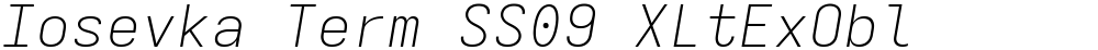 Iosevka Term SS09 XLtExObl