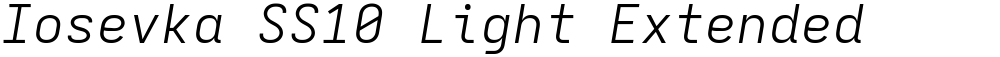 Iosevka SS10 Light Extended