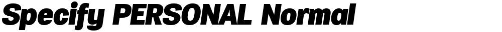 Specify PERSONAL Normal