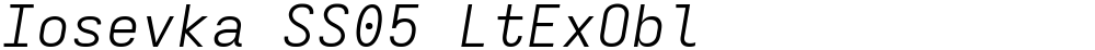 Iosevka SS05 LtExObl