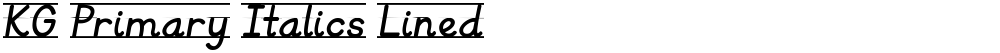 KG Primary Italics Lined