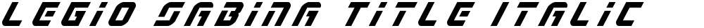 Legio Sabina Title Italic
