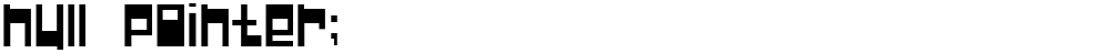 Null Pointer;