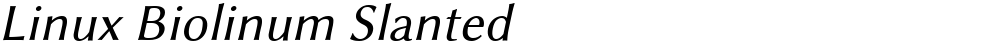Linux Biolinum Slanted