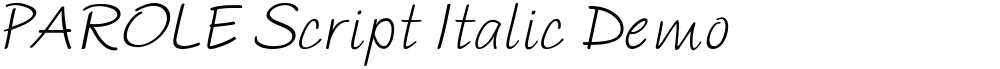 PAROLE Script Italic Demo