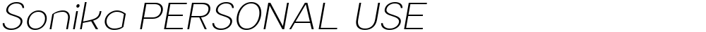 Sonika PERSONAL USE