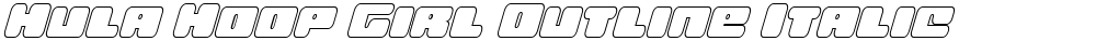 Hula Hoop Girl Outline Italic