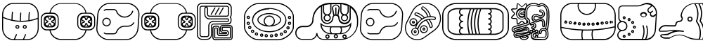 mayan glyphs outline