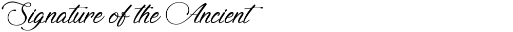 Signature of the Ancient 