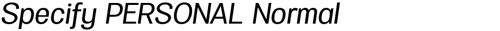 Specify PERSONAL Normal