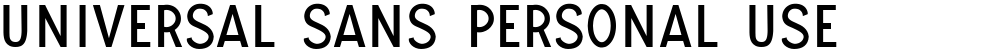 UNIVERSAL SANS PERSONAL USE